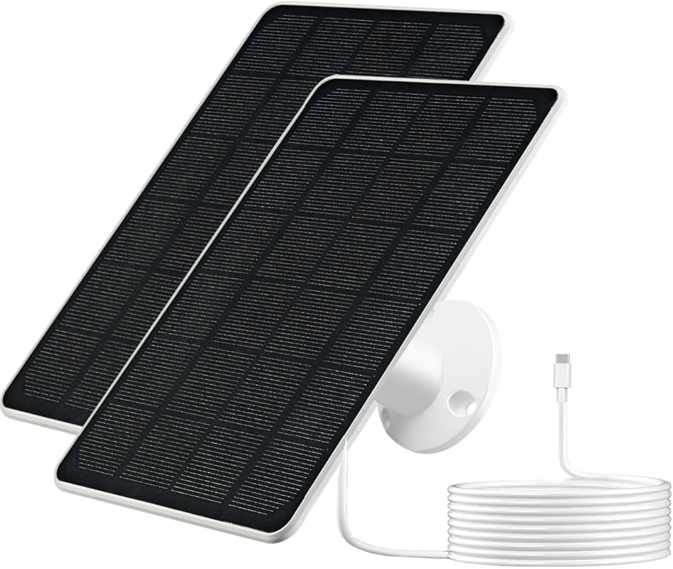 5W Solar Charger for Arlo Outdoor Cameras with USB-C and Micro USB, 9.