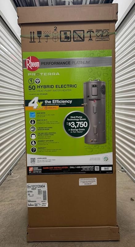 Rheem 50 Gallon Smart High Efficiency Hybrid Heat Pump Water Heater wi