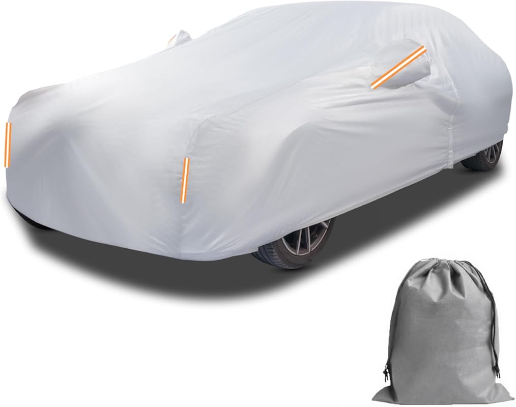Caromop 10-Layer Waterproof Car Cover All Weather Protection  with Sec