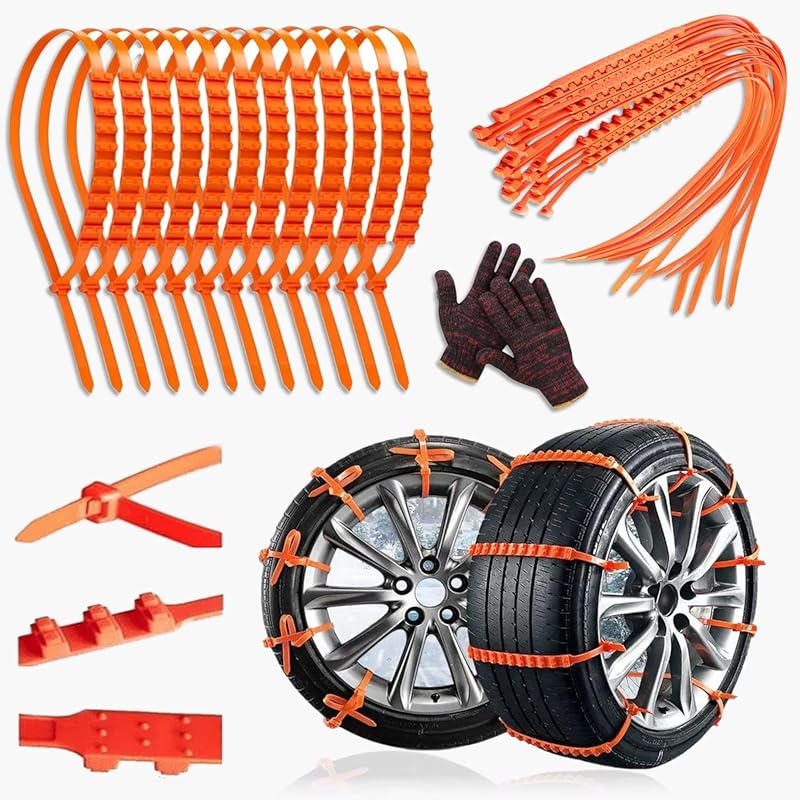 Universal Reusable Anti-Skid Tire Chains for Cars, SUVs, and Trucks on