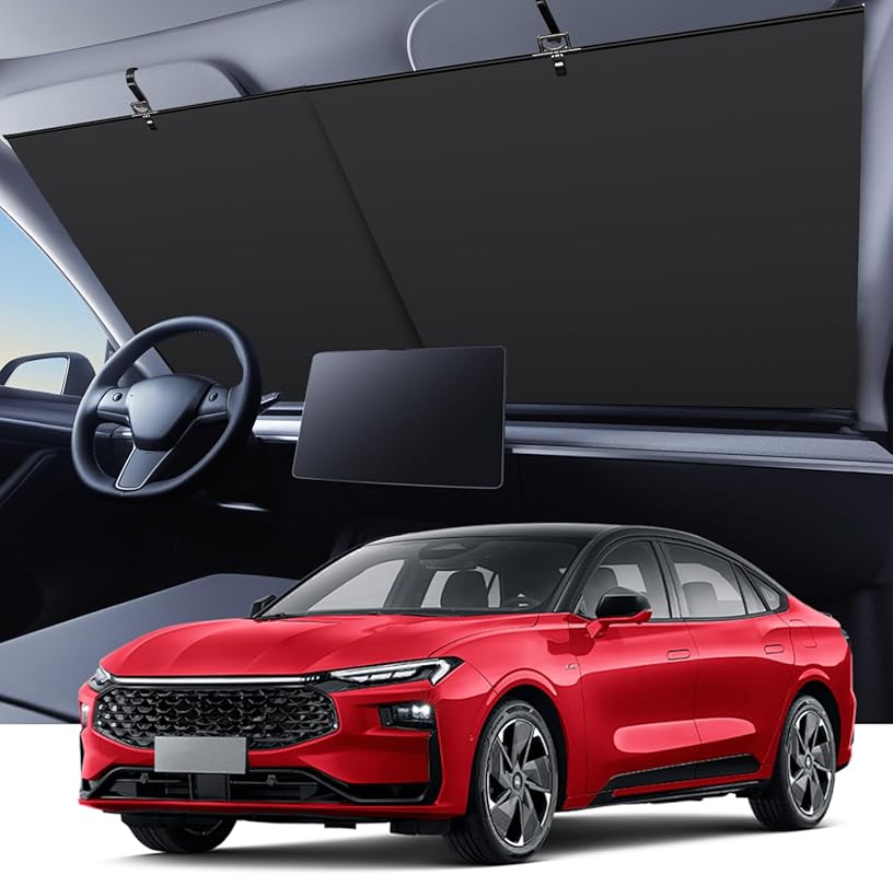 Automatic Retractable Car Windshield Sun Shade with Suction Cups for U