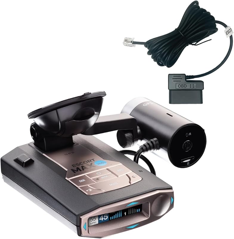 Escort MAX 360c Radar Detector with M2 Smart Dash Cam and OBDII Cord B