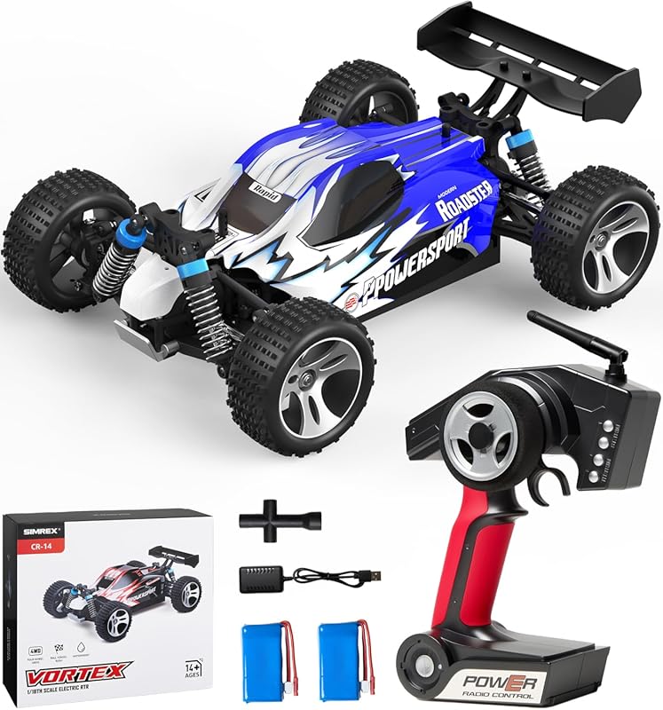 SIMREX 1:18 Scale 4WD RC Car with 40+ MPH Speed and All-Metal Transmis