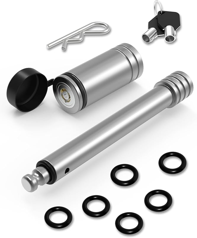 RETRUE Heavy-Duty Trailer Hitch Lock with Safety Clip for Extra Securi