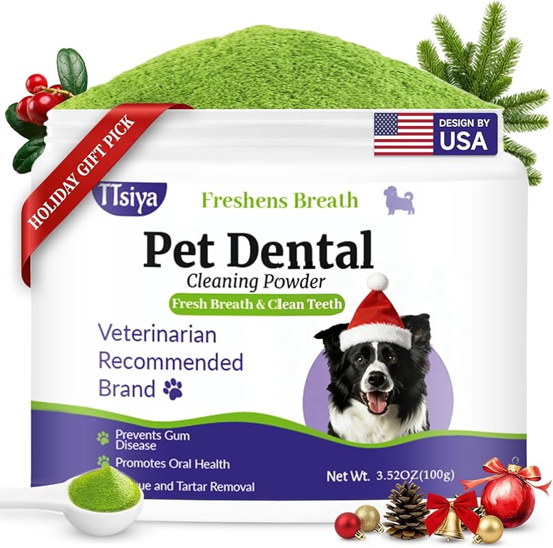 Dog Teeth Cleaning Powder with Probiotics Reduces Plaque and Tartar fo