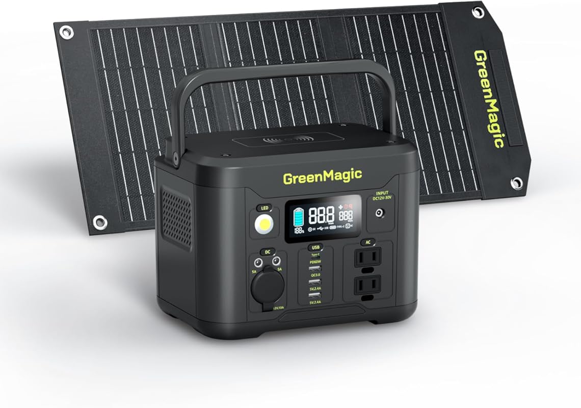Portable Power Station 330W with 227Wh Battery and Solar Panel for Cam