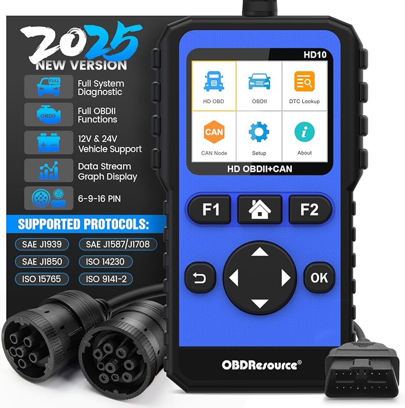 Heavy Duty Truck Scanner Full System Diesel Diagnostic Scan Tool HD OB