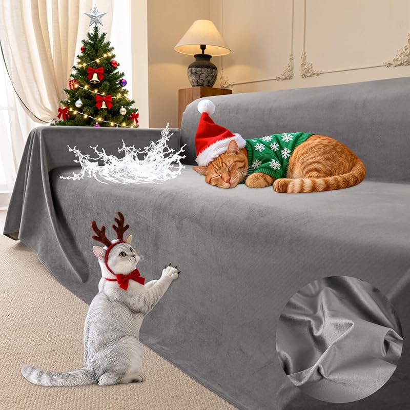 Waterproof Cat Scratch Furniture Protector with Anti-Slip Cover for Lo