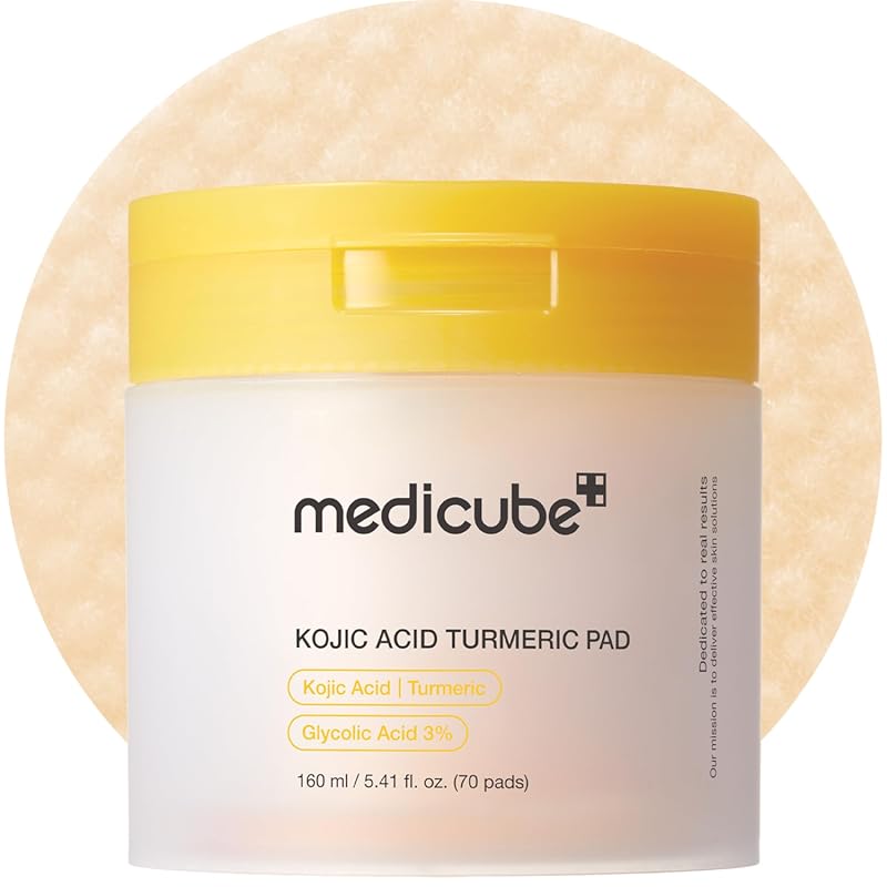 Medicube Kojic Acid and Turmeric Clarifying Toner Pads with Niacinamid
