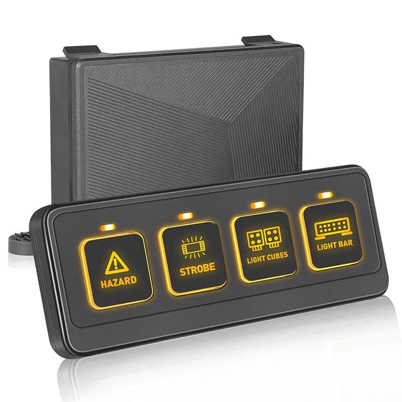 Nirider 4 Gang Wireless Switch Panel with 4 Control Modes and 12V-24V