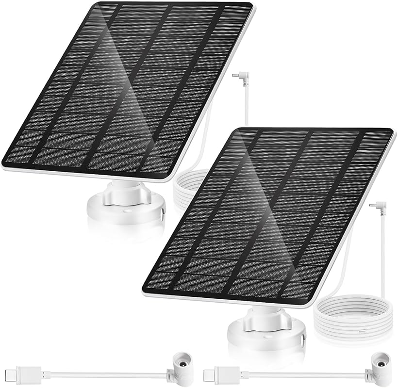 2-Pack 5W Solar Panels for Essential Spotlight Cameras with 13ft Cable