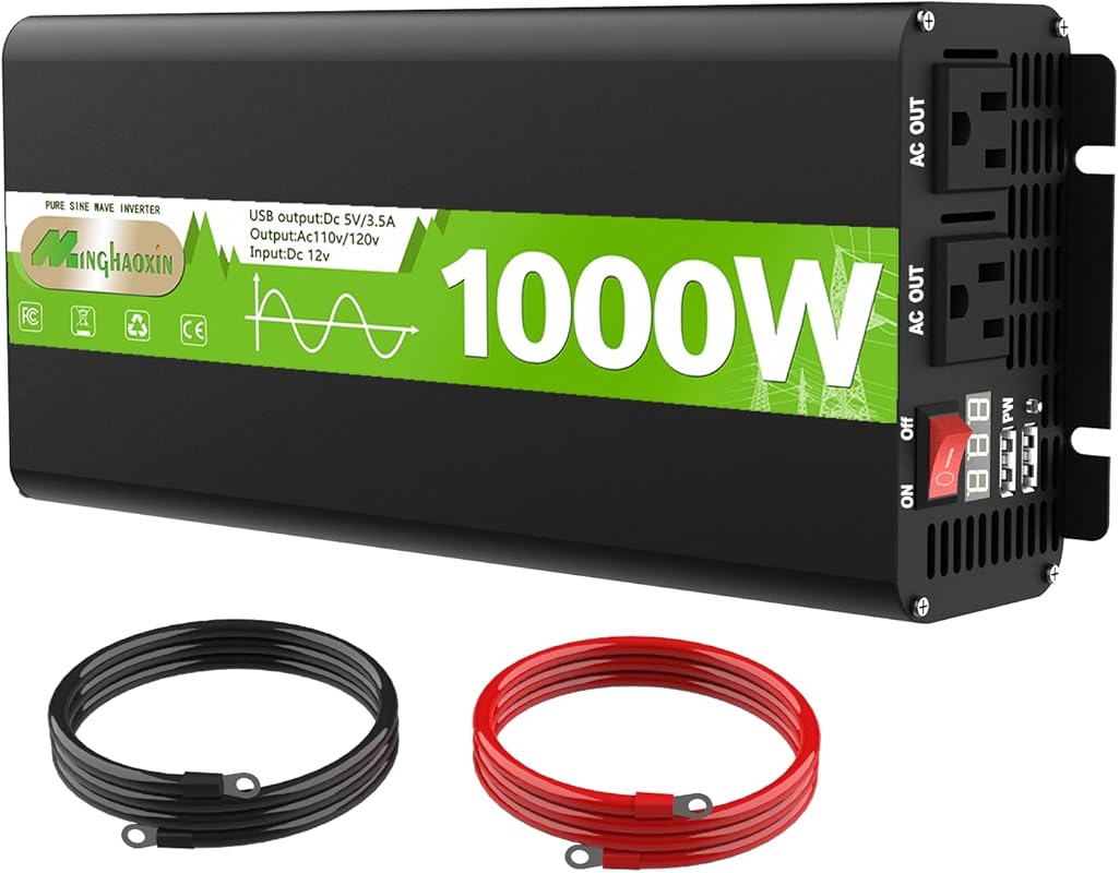 Compact 1000W Pure Sine Wave Inverter with High Efficiency, LED Displa