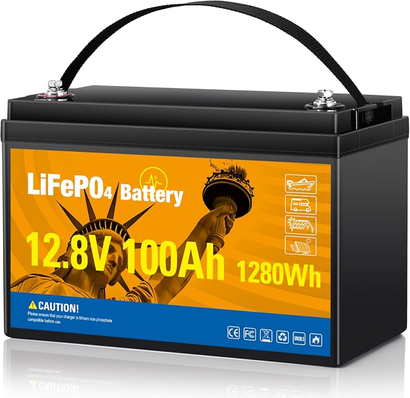 12V 100Ah LiFePO4 Battery Group 31 with 15000 Cycles and BMS for Solar