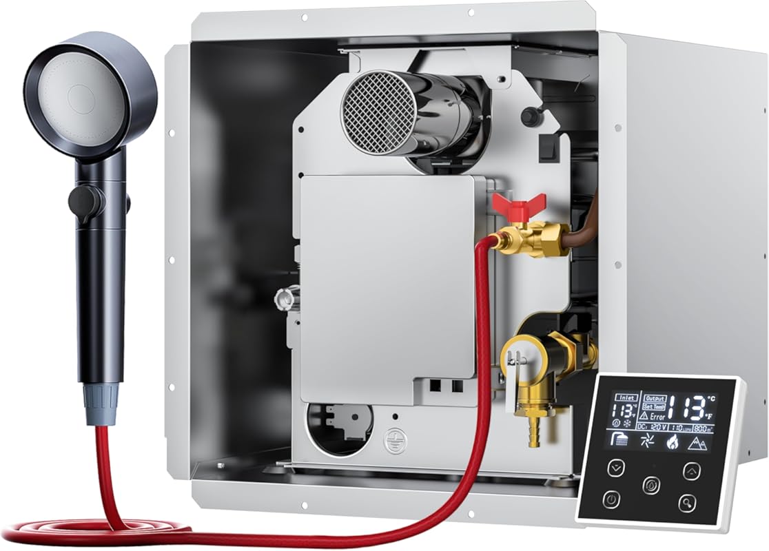 Ranein 65,000 BTU On-Demand RV Tankless Water Heater with High Altitud