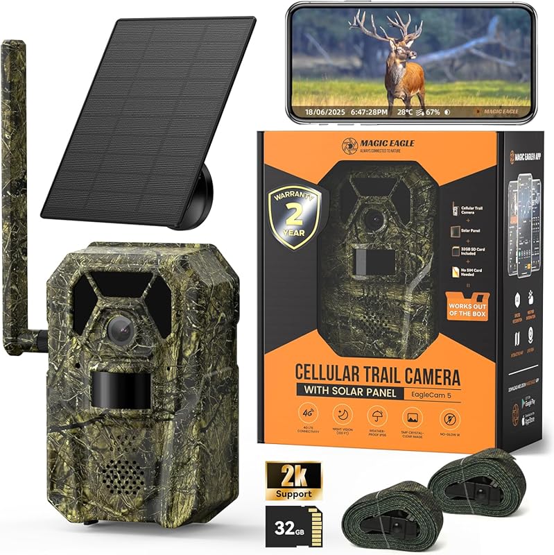 MagicEagle® Trail Camera 4G Cellular Trail Cameras 2K Audible Video 0.