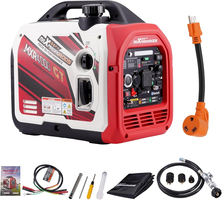 maXpeedingrods 4000W Dual Fuel Inverter Generator with Bluetooth Start