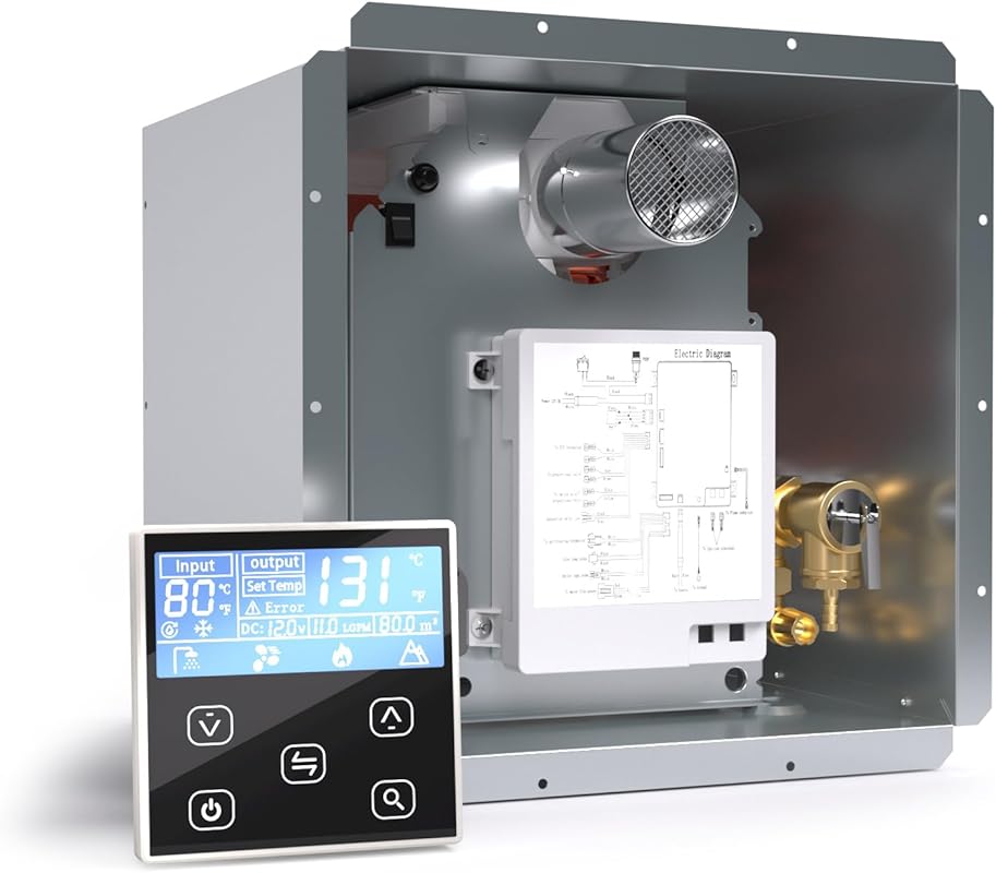 Hillhub 65,000 BTU On-Demand Propane RV Tankless Water Heater with 3.9