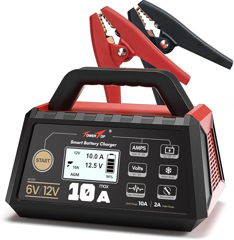 TowerTop Smart Battery Charger with Auto Repair and Winter Mode for Va