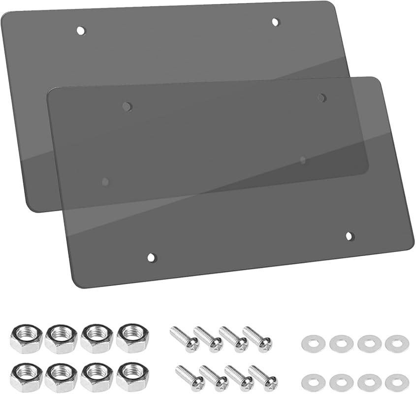 2-Pack Gray ABS License Plate Covers with UV and Scratch Resistant Pro