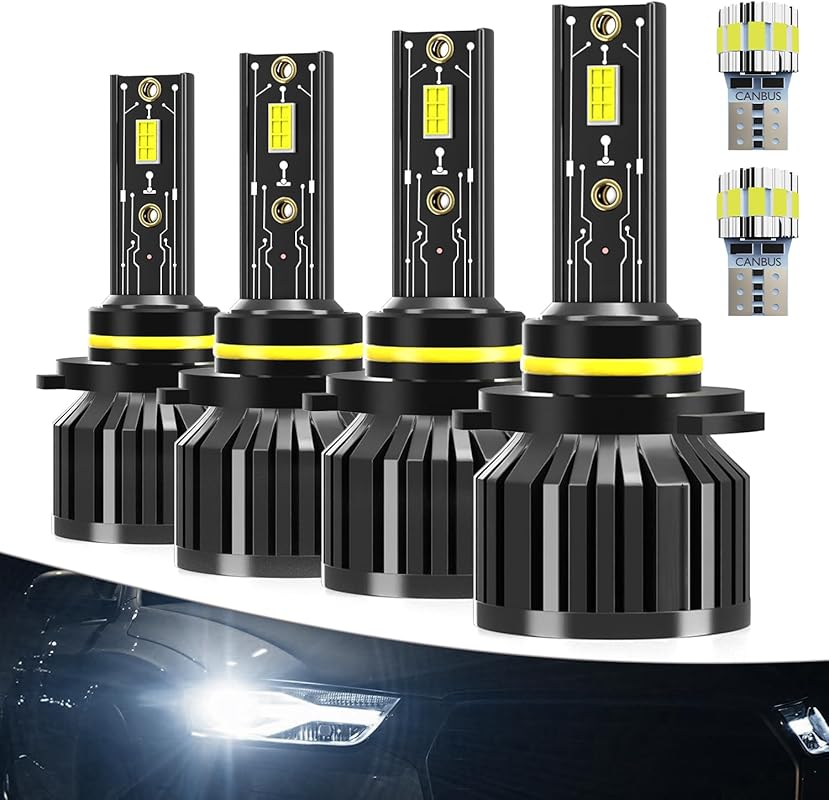 9005 High Low Beam LED Bulbs for 2016-2023 Chrysler 300 with Cooling F