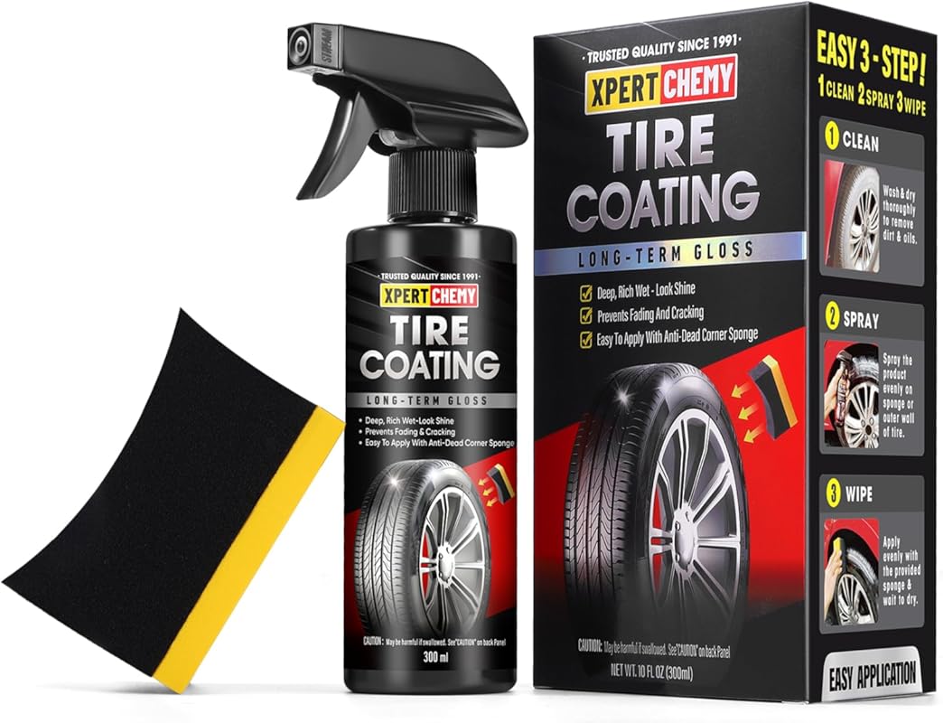 Ceramic Tire Shine for High Gloss and Long-Lasting Protection on Cars,