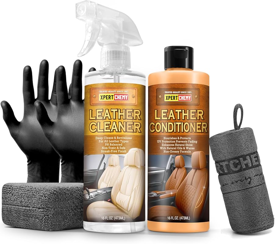 Leather Cleaner and Conditioner Kit for Car Seats Furniture Couches Bo