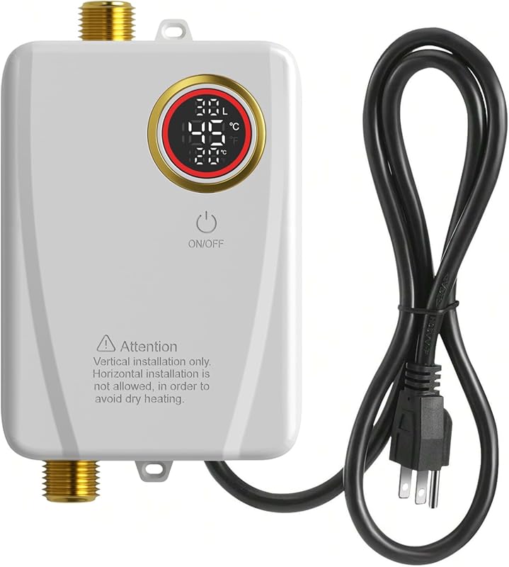 Portable Electric Tankless Water Heater with 3000W Power and Digital D