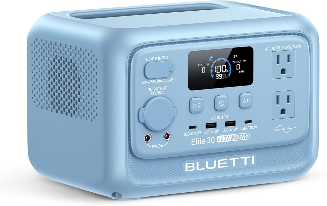 BLUETTI Elite 30 V2 Portable Power Station with 288Wh LiFePO4 Battery 