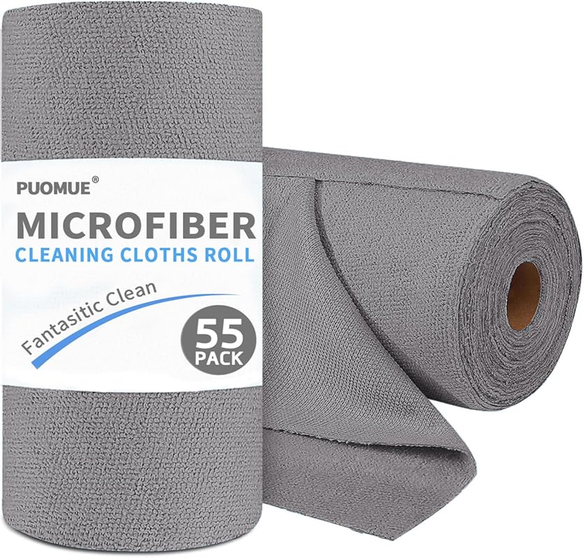55 Pack Microfiber Cleaning Cloths for Cars in 11x9 Inch Size for Abso