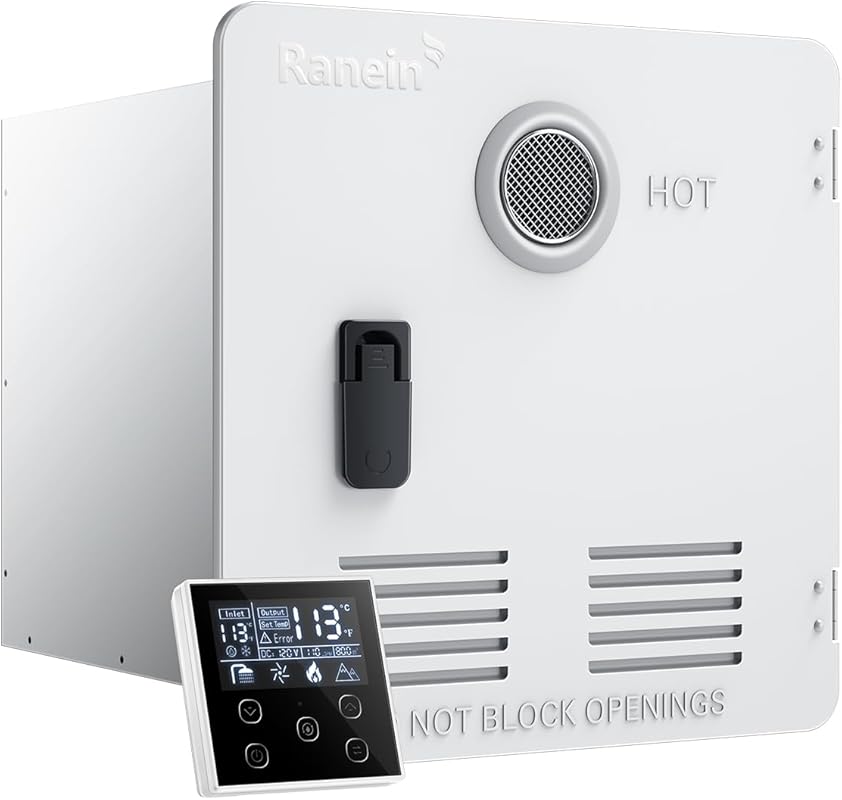 Ranein On-Demand RV Tankless Water Heater with White Door and Remote C