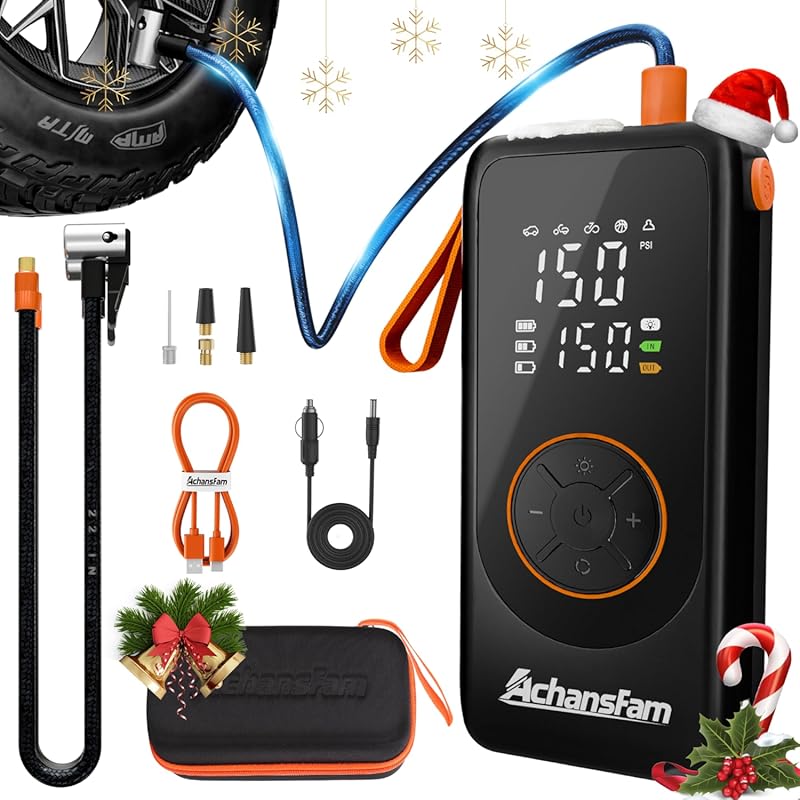 P9 Pro Cordless Tire Inflator with Digital Gauge and 150 PSI for Quick