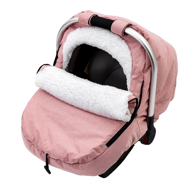 Winter Infant Car Seat Cover with Plush Sherpa Lining and Spacious Pee