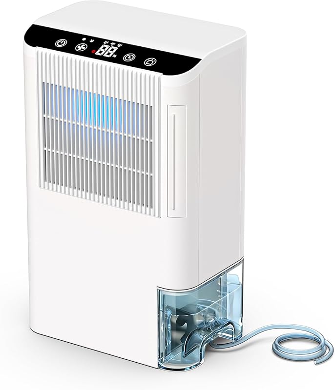 2000 Sq.Ft Portable Dehumidifier with Drain Hose and 2.5L Tank with Ti