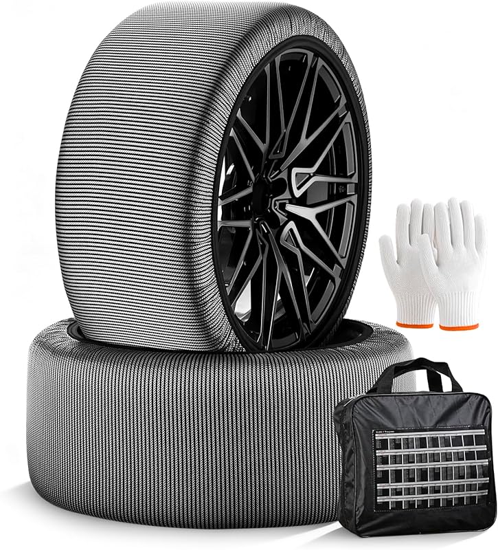Snow Socks for Tires as an Alternative to Chains for Grip on Trucks an