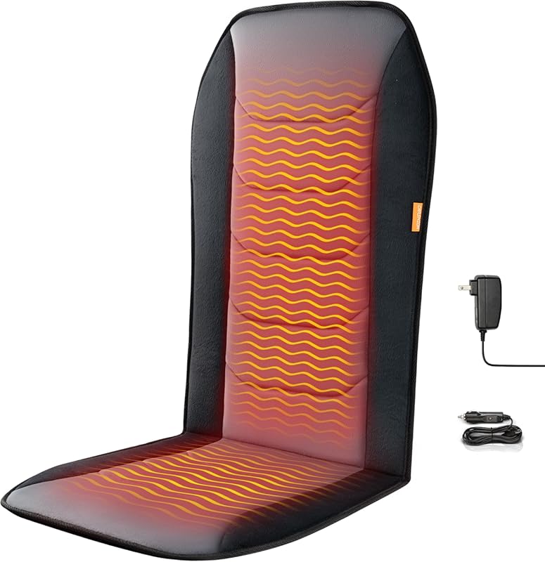 Heated Seat Cover with Fast Heat Plush Fabric Longer Size and Expanded