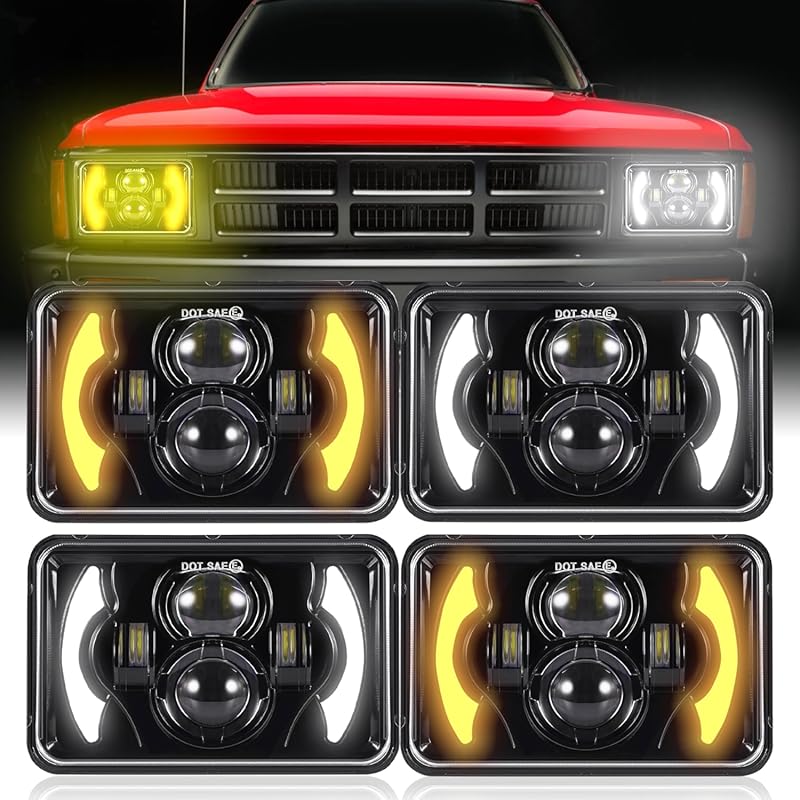 4x6 LED Driving Lamps with DRL and Turn Signal for Peterbilt 379 Truck
