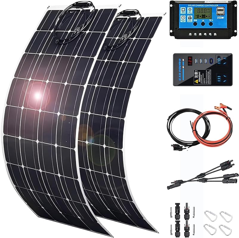 800W Flexible Solar Panel Kit with Controller and Inverter for RV and 