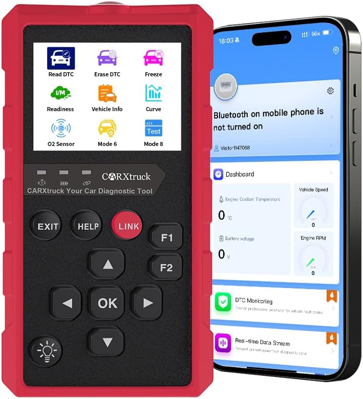 Wireless Bluetooth OBD2 Scanner for Checking Engine Codes and Live Dat