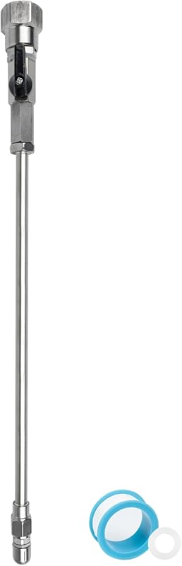 RV Black Tank Cleaner Wand with Shut-Off Valve, Flexible Swivel Stick,