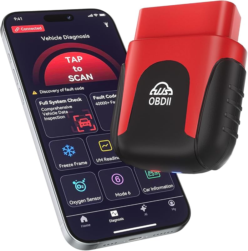 AI-Powered Bluetooth OBD2 Scanner with No Subscription for iPhone and 