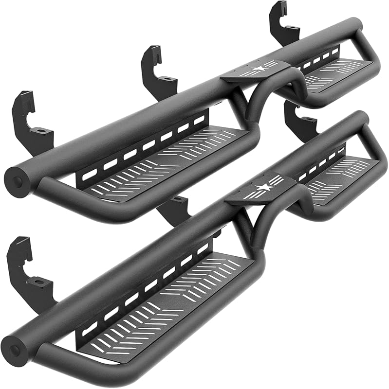 Two-Stair Design Running Boards with Black Powder Coating for 2015-202