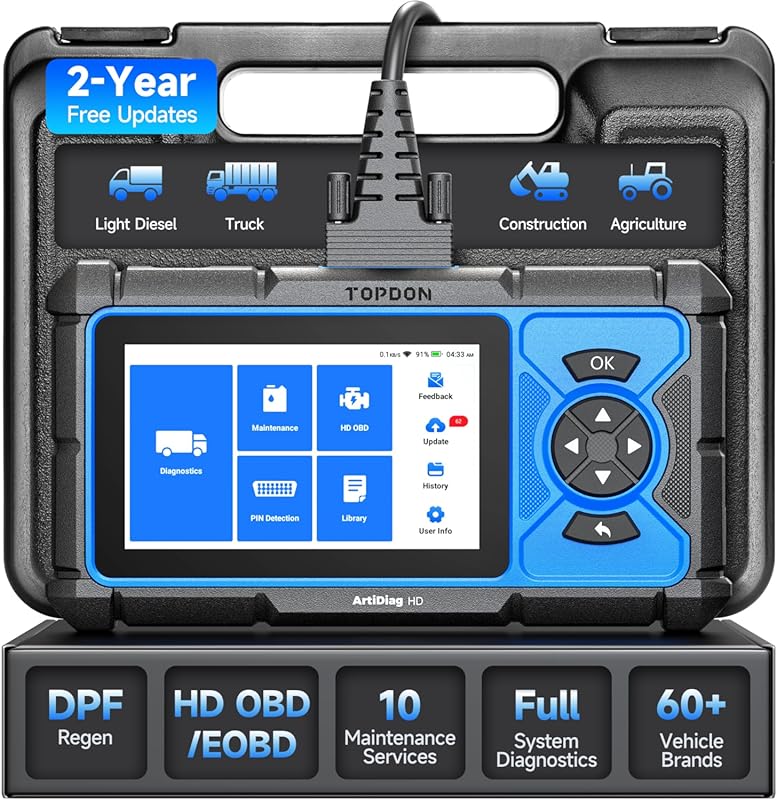 TOPDON ArtiDiag HD Heavy Duty Truck Scanner, Diesel Diagnostic Tool, F
