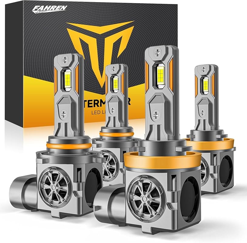 H11 9005 LED Bulbs Combo: 100,000LM, 6500K Cool White, Mini Size, IP68