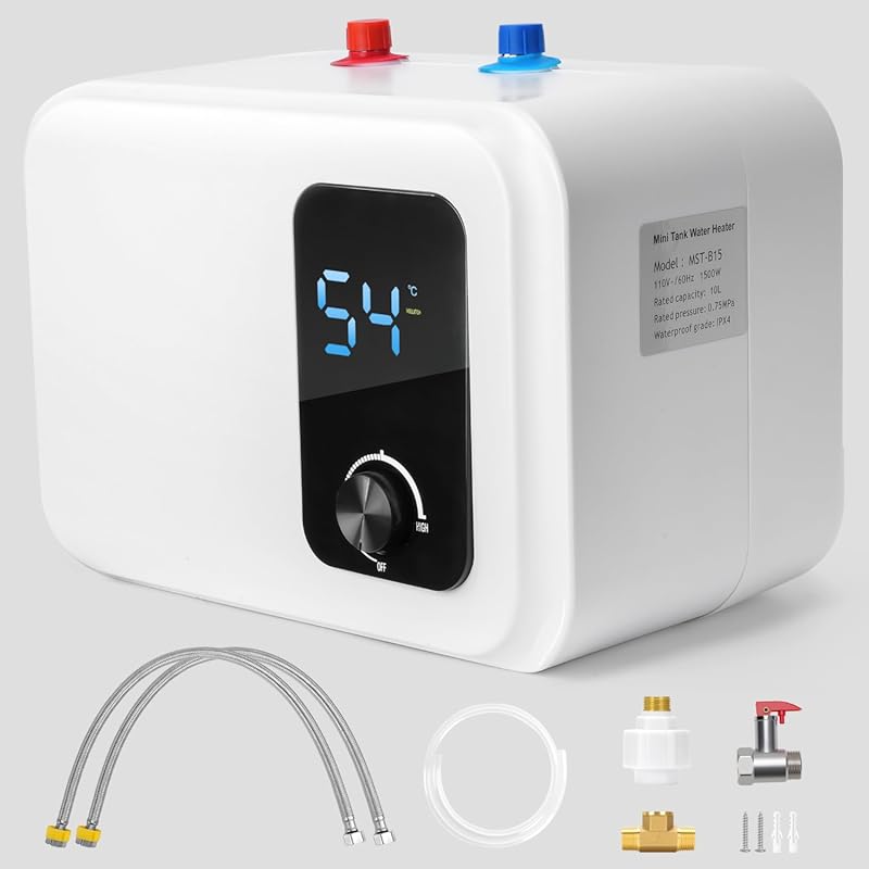 2.6 Gallon 1500W Mini-Tank Electric Water Heater with GFCI Plug for Un