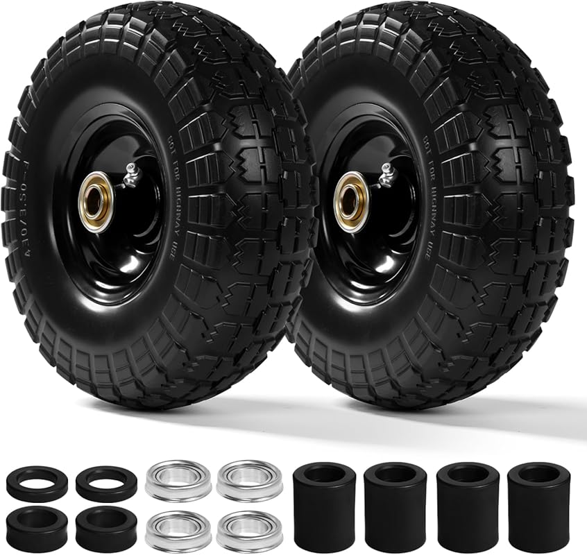Backyard Expressions Flat-Free PU Tires with 5/8" and 3/4" Bearings fo