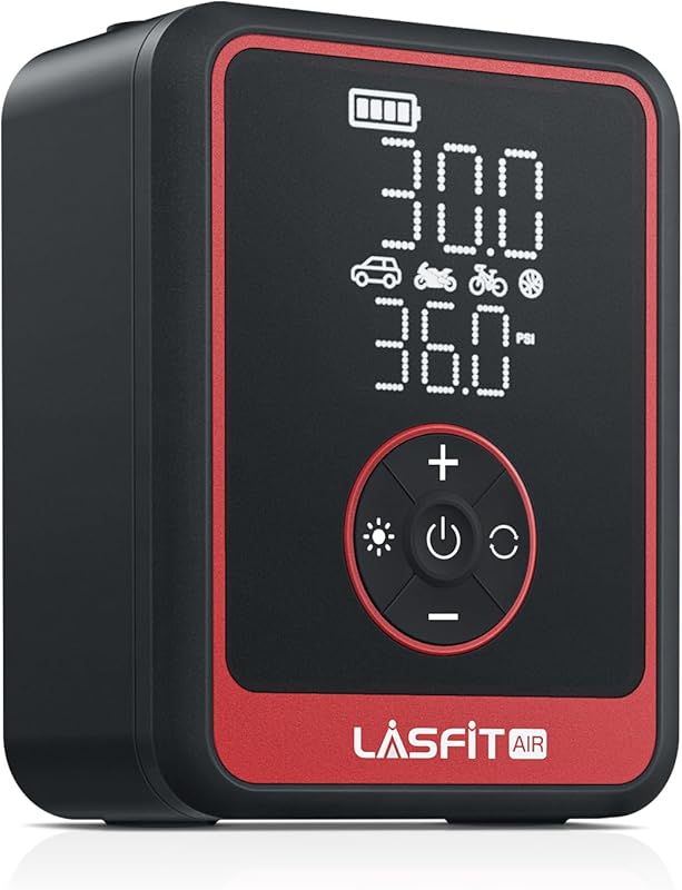 LASFIT CR1 Pro Portable Tire Inflator with Digital Pressure Gauge and 