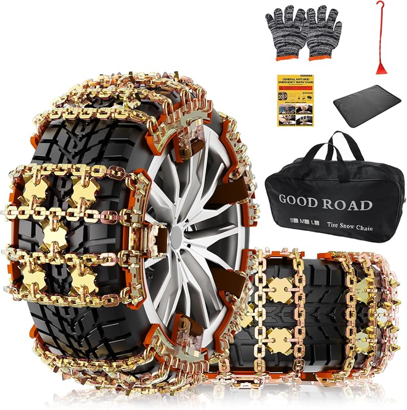 KYX Alloy Steel Tire Chains for Pickup Trucks and SUVs with Adjustable