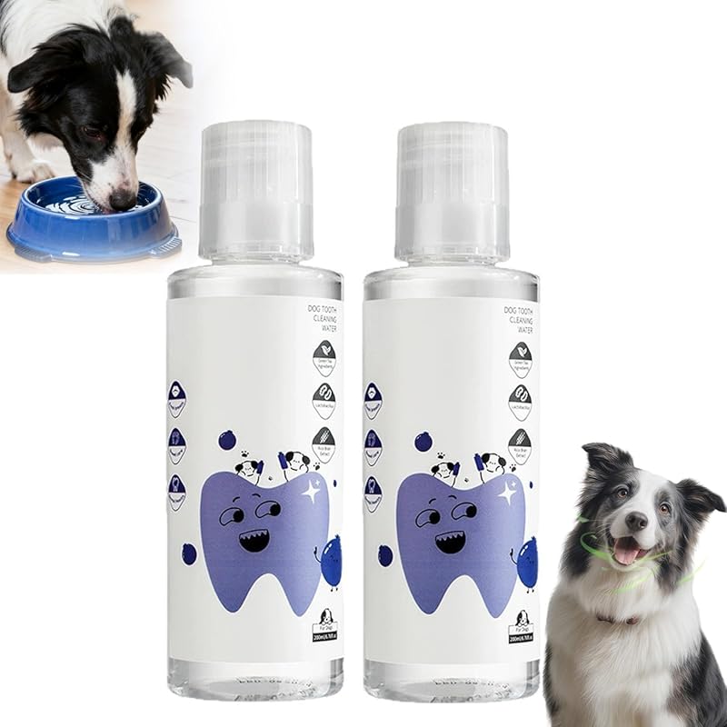 Natural Flavorless Dental Water Additive for Dogs Cleans Teeth and Fre
