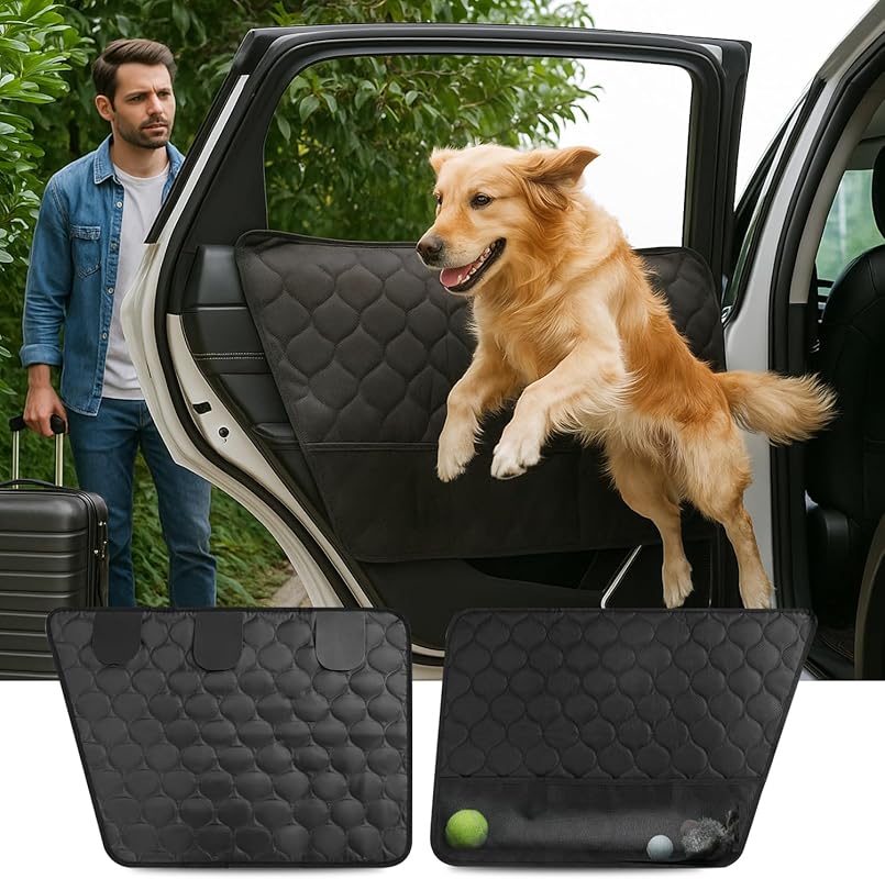 2PCS Car Door Protector for Dogs - Waterproof Pet Car Door Cover with