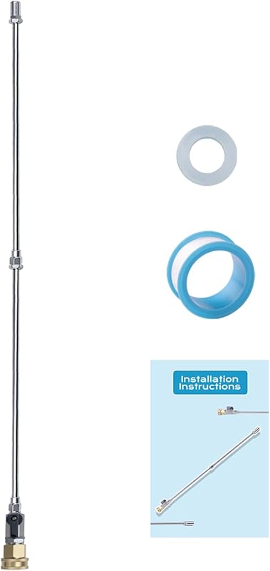 All-Metal RV Black Tank Cleaning Wand with 360-Degree Swivel Adapter a